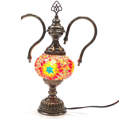 Turkish Mosaic Genie Bottle Table Lamp B2 14"x10"x6" Rainbow - GENIB2