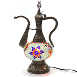 Turkish Mosaic Genie Bottle Table Lamp B1 14"x10"x6" Rainbow - GENIB3