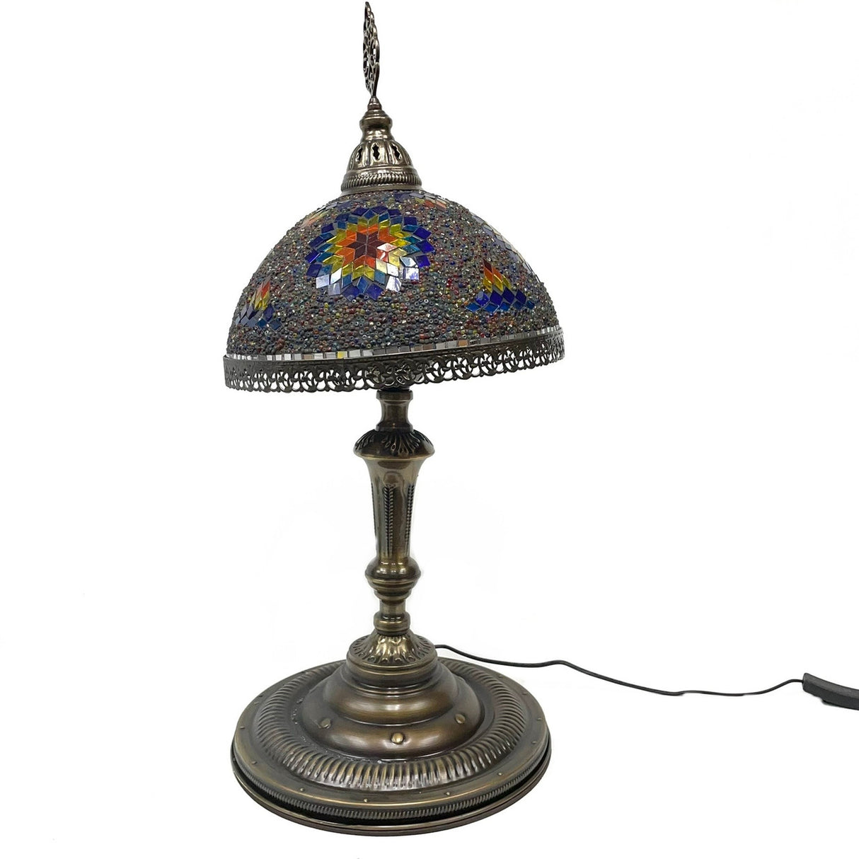 Large Tiffany Style Turkish Mosaic Lamp 24" x 11.75" 1 Count Assorted Colors