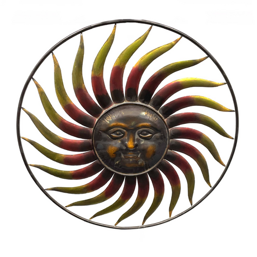 Colorful Sun Metal Wall Décor 37" D