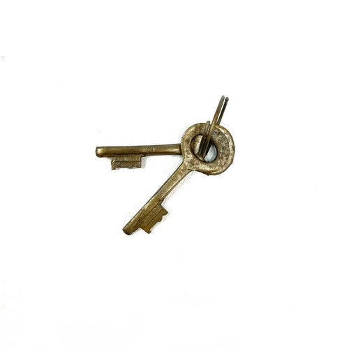 Old Metal Lock and Keys 1.5"x 2.5" - Working Antique Replica