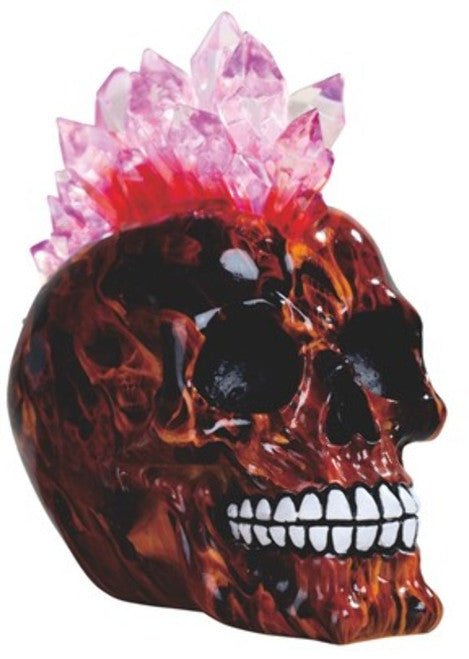 Hellfire Crystal Acid Color Skull with LED Rock Mohawk Punkrock Red Fire 7" W… - TPCSUPPLYCO