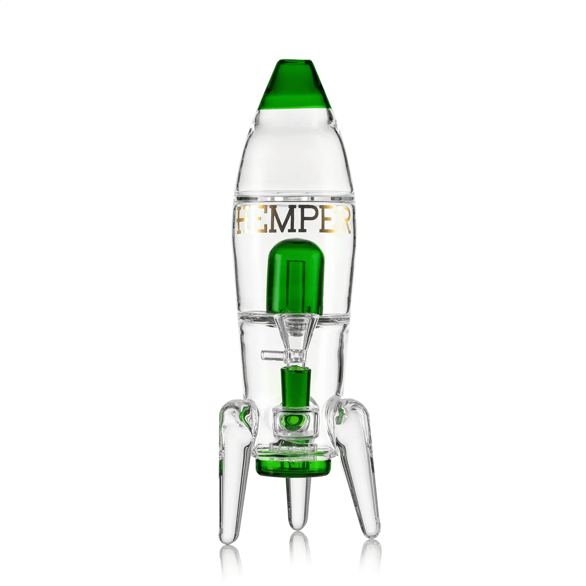 Hemper 11" 5mm GOG w/ Dual Percs - Rocket Ship XL Green - TPCSUPPLYCO