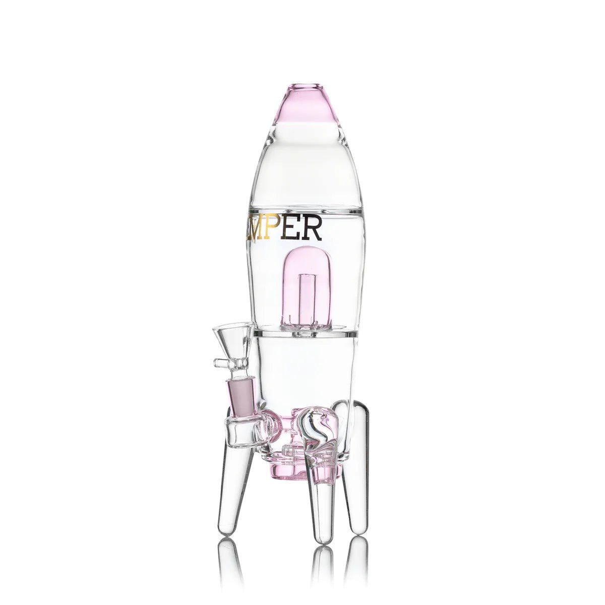 Hemper 11" 5mm GOG w/ Dual Percs - Rocket Ship XL Pink - TPCSUPPLYCO