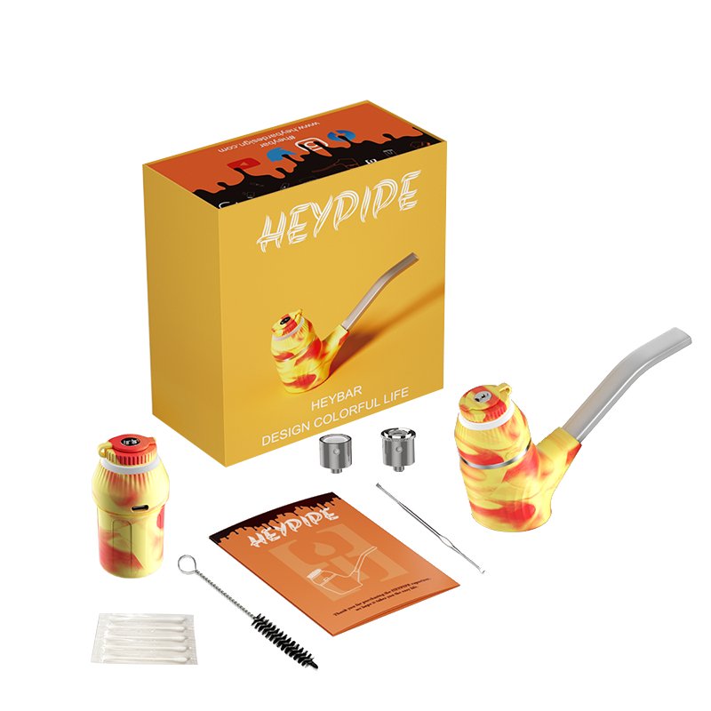 Heybar Heypipe Sherlock Wax Vape - Yellow & Red - TPCSUPPLYCO