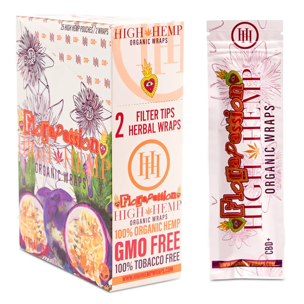 High Hemp Organic Wraps 2pk Flora Passion - TPCSUPPLYCO