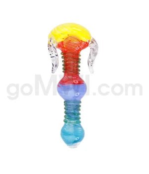 I/O 4" - 5" Twisted Frit Spoon w/ Horn Implosions - Assorted - TPCSUPPLYCO