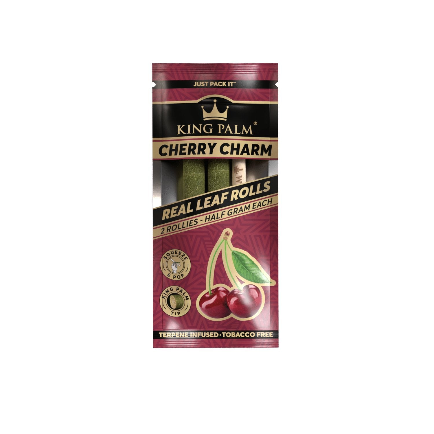 King Palm ROLLIE 0.5g Pre - Rolled Wraps 2PK - Cherry Charm - TPCSUPPLYCO