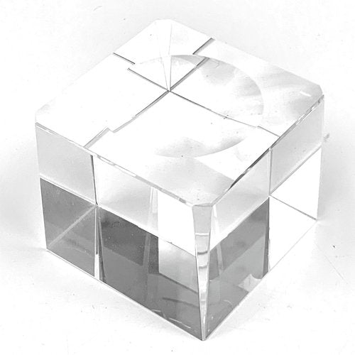 Large 2" Clear Crystal Glass Base with Divot (Sphere Display) - TPCSUPPLYCO