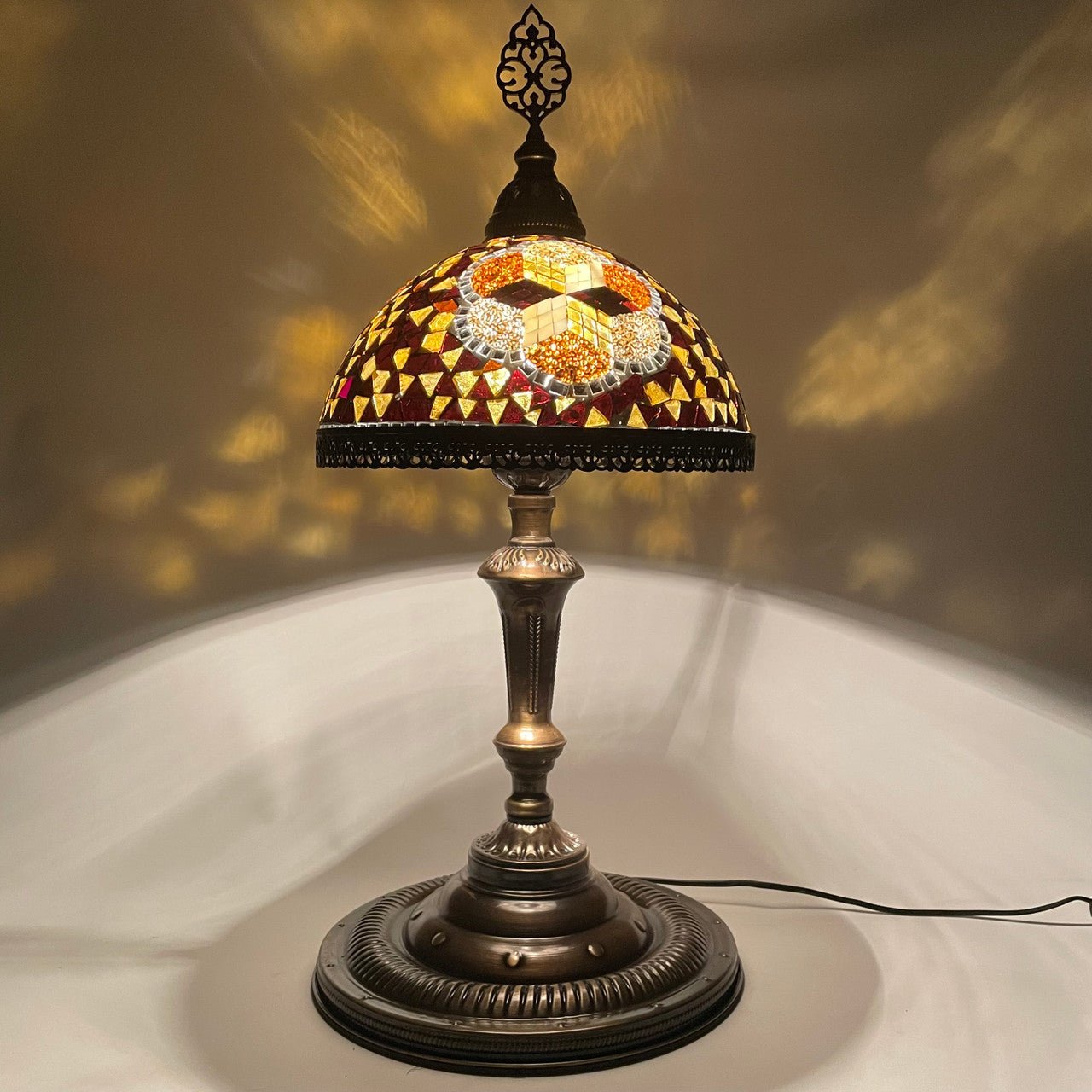 Large Tiffany Style Turkish Mosaic Lamp 24" x 11.75" 1 Count Assorted Colors - TPCSUPPLYCO