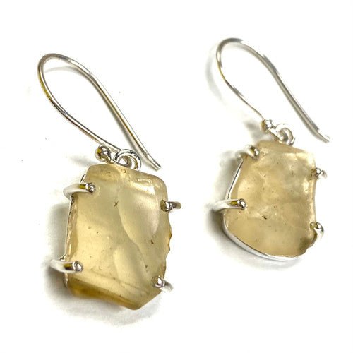 Libyan Desert Glass Hook Earrings on 925 Sterling Silver - TPCSUPPLYCO