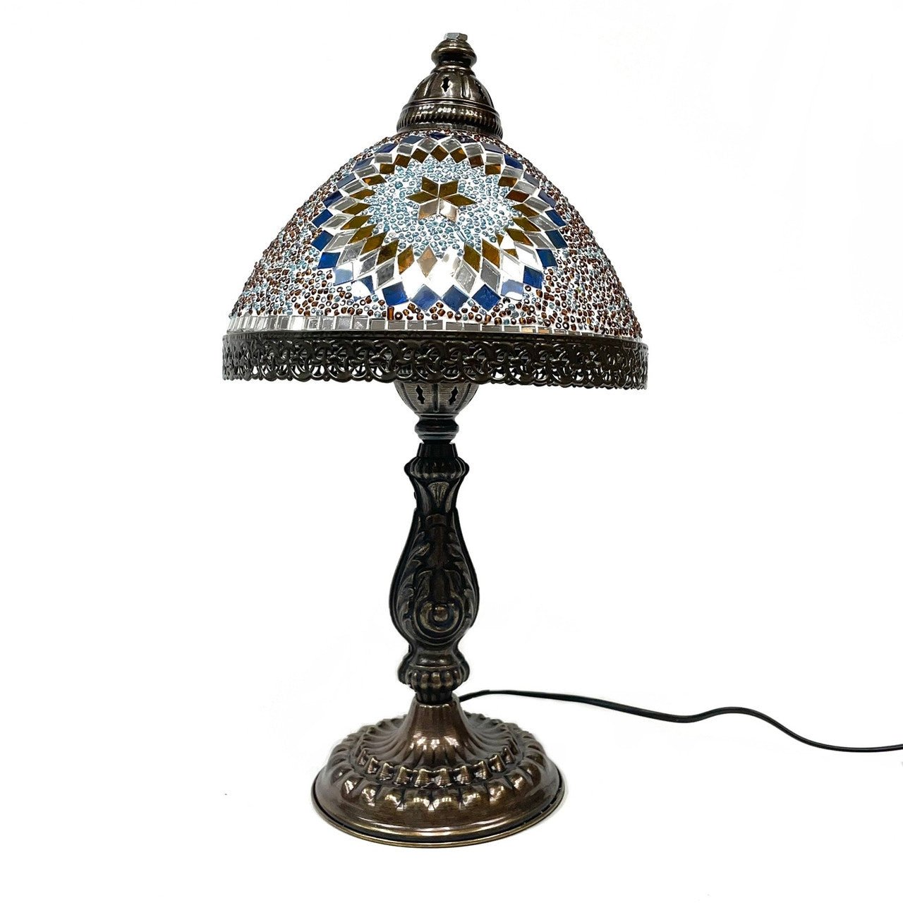 Medium Tiffany Style Turkish Mosaic Lamp 18" 9.75" 1 Count Assorted Colors - TPCSUPPLYCO
