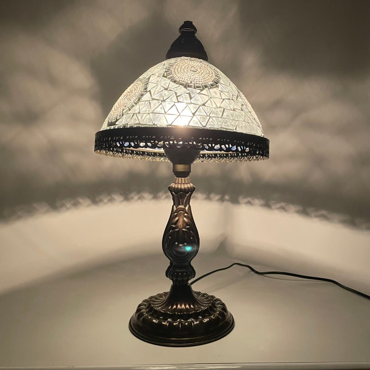 Medium Tiffany Style Turkish Mosaic Lamp 18" 9.75" 1 Count Assorted Colors - TPCSUPPLYCO