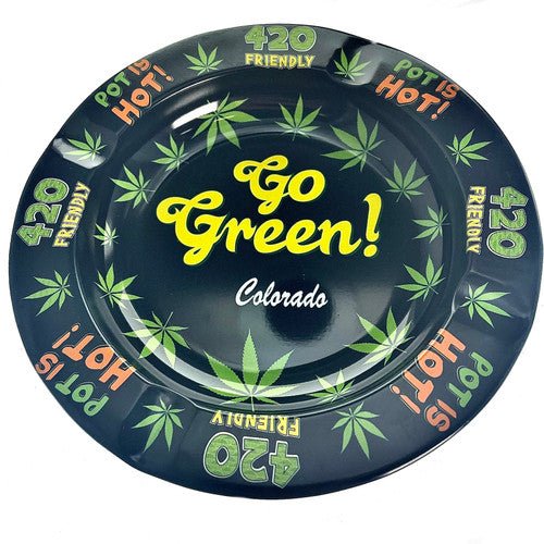 Metal Colorado Ashtrays 1 Count Assorted - TPCSUPPLYCO