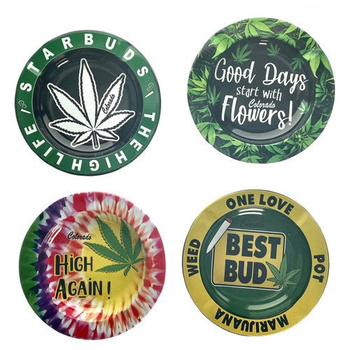 Metal Colorado Ashtrays 1 Count Assorted - TPCSUPPLYCO