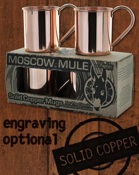 4 Pack - 18oz Solid Copper Moscow Mule Mugs