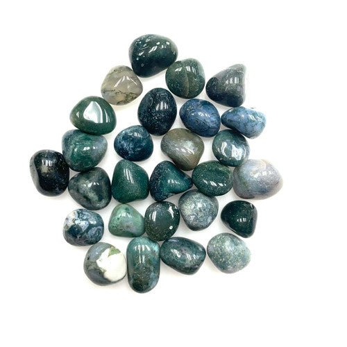 Moss Agate Tumbled by the Pound 1" - 2" Pieces - TPCSUPPLYCO