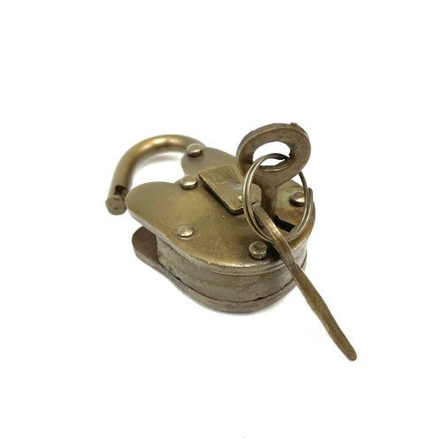 Old Metal Lock and Keys 1.5"x 2.5" - Working Antique Replica - TPCSUPPLYCO