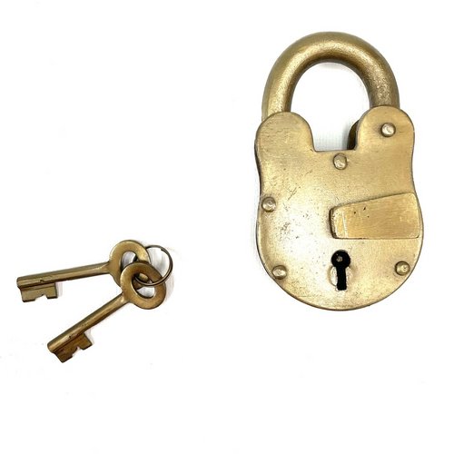 Old Metal Lock and Keys 1"x3" - Working Antique Replica - TPCSUPPLYCO