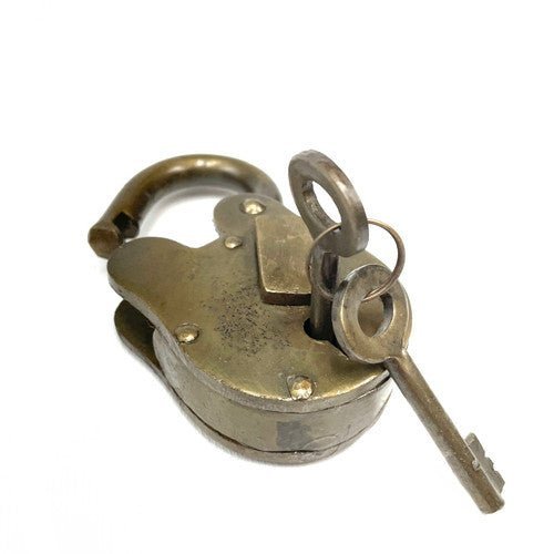 Old Metal Lock and Keys 4"x 3" - Working Antique Replica - TPCSUPPLYCO