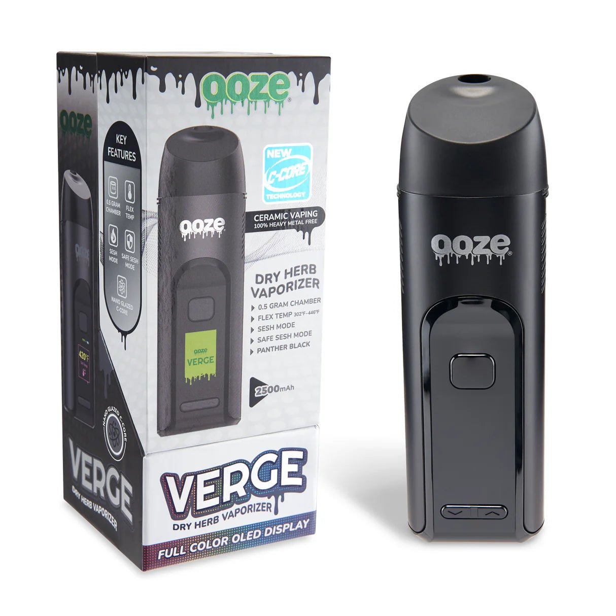 Ooze Verge Dry Herb Vape - Panther Black - TPCSUPPLYCO