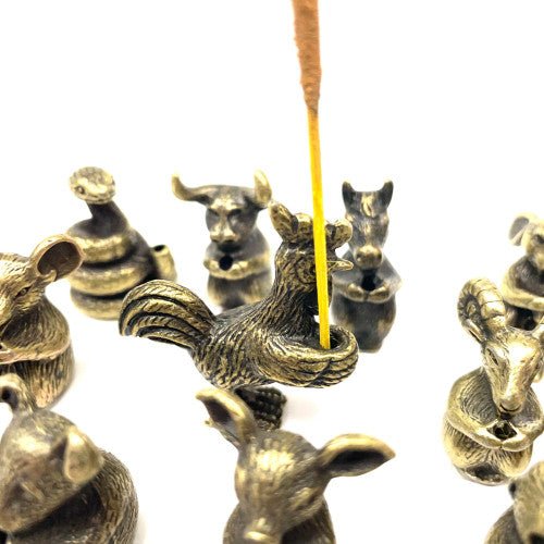 Pewter Chinese Zodiac Incense Stick Holder Full Set of 12 - 1.5" - TPCSUPPLYCO