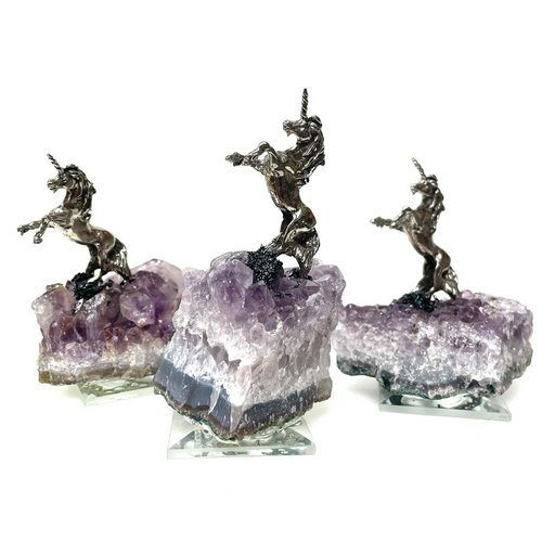 Pewter Unicorn on Amethyst 1 Count Assorted - TPCSUPPLYCO