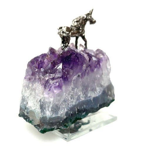 Pewter Unicorn Stallion on Amethyst 1 Count Assorted - TPCSUPPLYCO