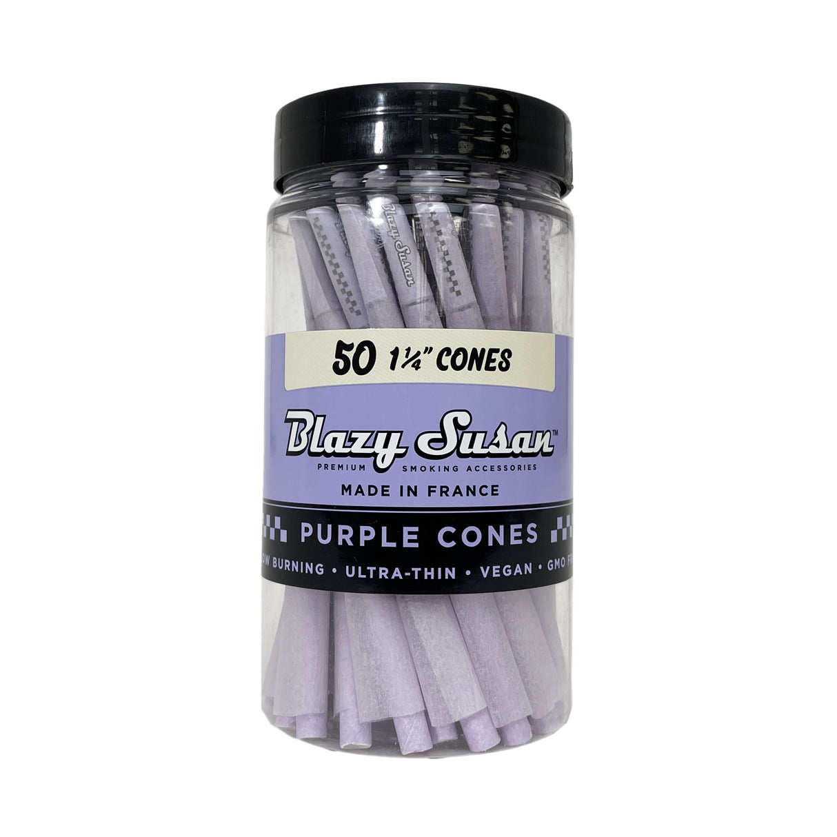 Blazy Susan 1 1/4'' Pre-Rolled Cones 50CT/JR - Purple