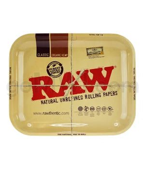 Raw Rolling Tray Metal - Large 14x11inch Classic - TPCSUPPLYCO