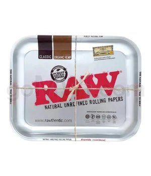 Raw Rolling Tray Metal - Large 14x11inch Metallic - TPCSUPPLYCO