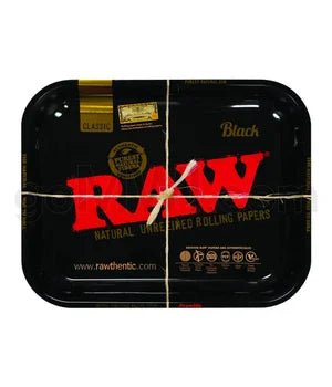 Raw Rolling Tray Metal - Large 14x11inch Metallic Black - TPCSUPPLYCO