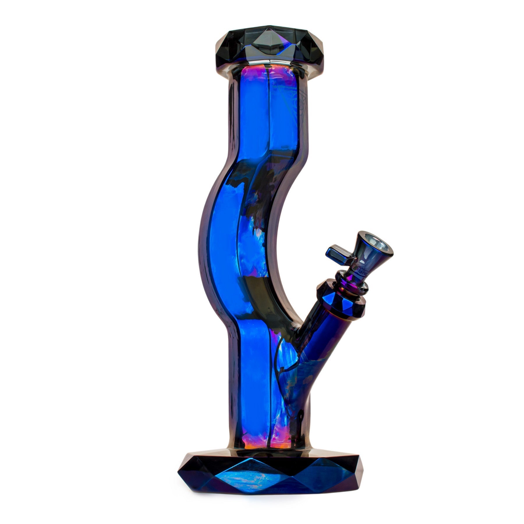 Red Eye Tek 12" Hydrus Gooseneck Waterpipe - Metallic Blue - TPCSUPPLYCO