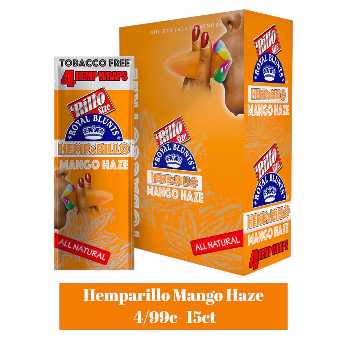 Royal Blunts Hemparillo Hemp Wraps 4/pk 15ct/bx - Mango Haze - TPCSUPPLYCO