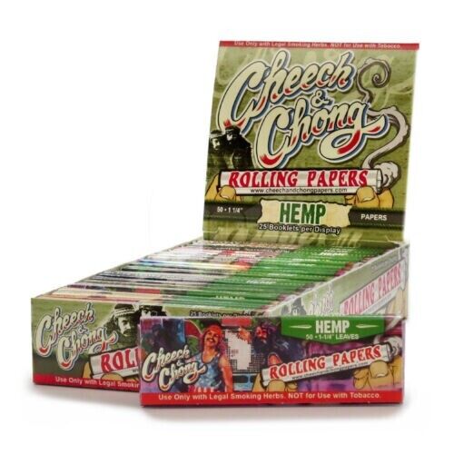 Cheech & Chong Hemp AND Unbleached 1 1/4" Rolling Paper 50/pk 25ct/bx 24/cs