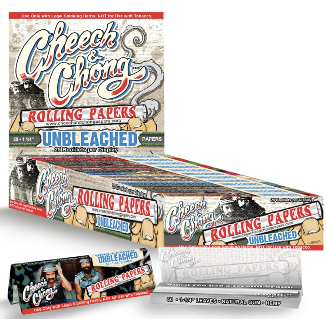 Cheech & Chong Hemp AND Unbleached 1 1/4" Rolling Paper 50/pk 25ct/bx 24/cs