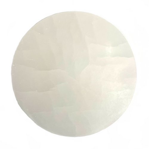 Selenite Circular Energy Charging Plate 6" + - Hand Made Morocco - TPCSUPPLYCO