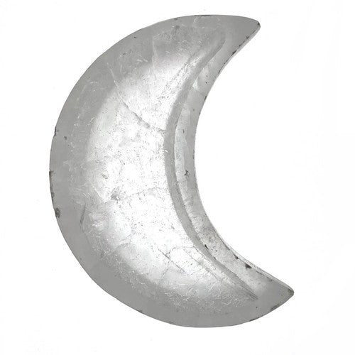 Selenite Moon Dish Bowl Sacred Moon Goddess 4.25" - TPCSUPPLYCO