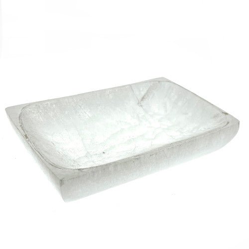 Selenite Rolling Tray 6" Hand Made Morocco - TPCSUPPLYCO