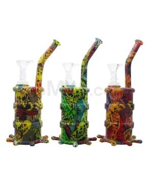 Silicone 8" Waterpipe - Assorted Design - TPCSUPPLYCO