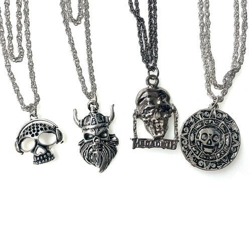 Skull N Chain Assorted Necklace with Metal Pendant - TPCSUPPLYCO