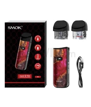 Smok Nord 2 Pod Kit 1500 mAh Red Stabilizing Wood - TPCSUPPLYCO