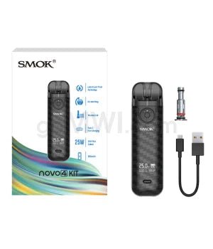 Smok Novo 4 Kit 800 mAh - Black Carbon Fiber - TPCSUPPLYCO