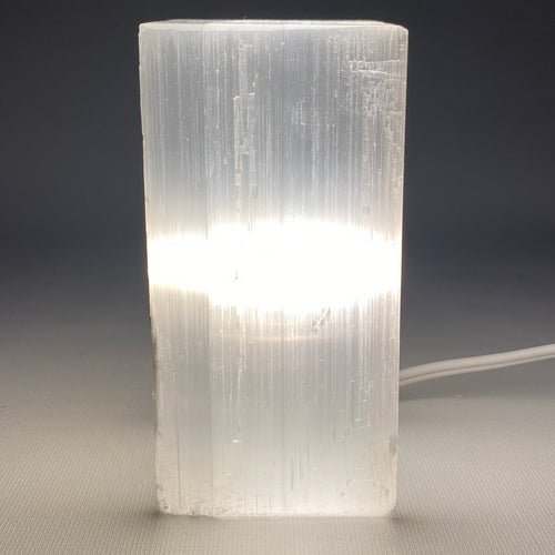 Smooth Square Selenite Lamp 5.9" 15cm with Cord - TPCSUPPLYCO