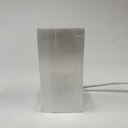 Smooth Square Selenite Lamp 5.9" 15cm with Cord - TPCSUPPLYCO