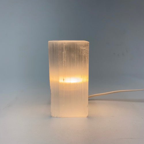 Smooth Square Selenite Lamp 5.9" 15cm with Cord - TPCSUPPLYCO