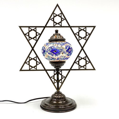 Star of David Mosaic Turkish Ironwork Lamp - TPCSUPPLYCO