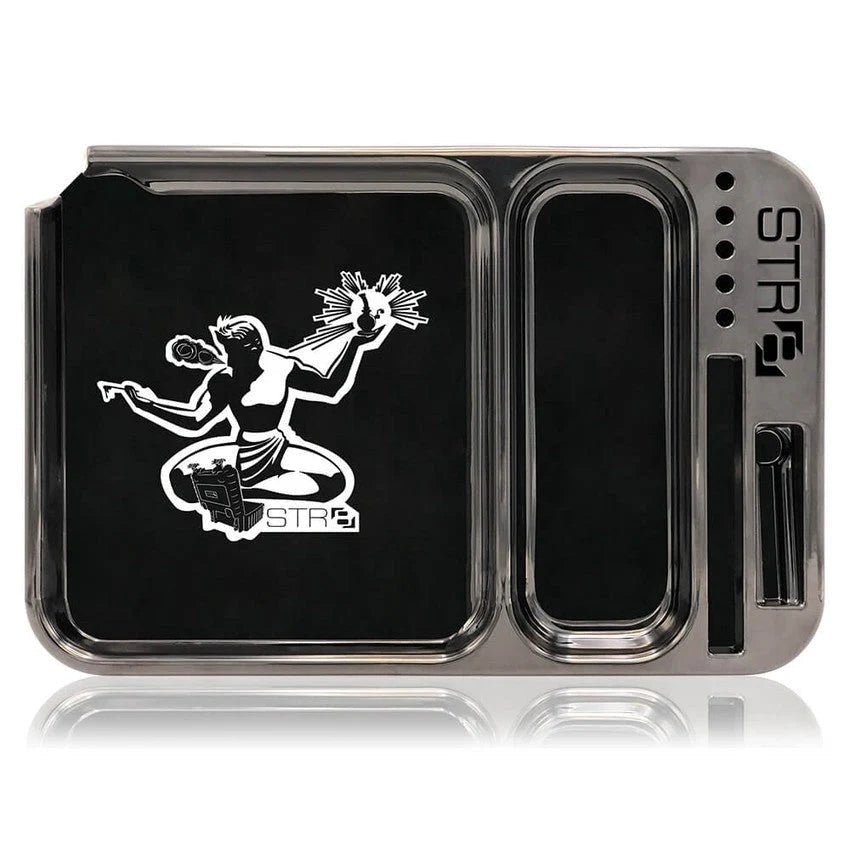 Str8 Melamine Rolling Tray Large - Black* - TPCSUPPLYCO