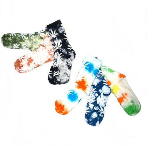 Tie - dyed 80% Cotton 20% Spandex Long Socks Assorted - TPCSUPPLYCO