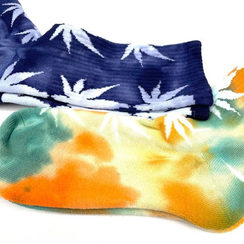 Tie - dyed and Towel Bottom Long Socks Assorted - TPCSUPPLYCO